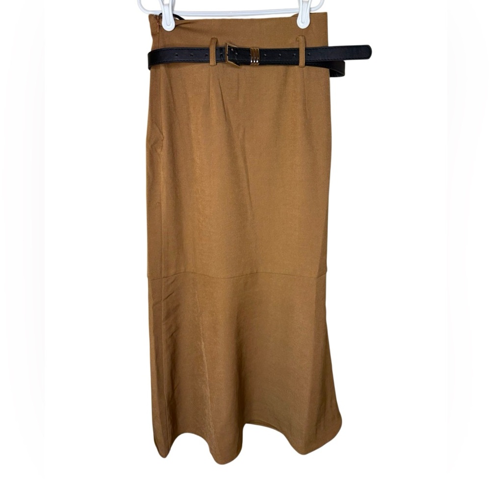 NWT Commense Minimalist midi Skirt with belt size XS - Picture 5 of 8